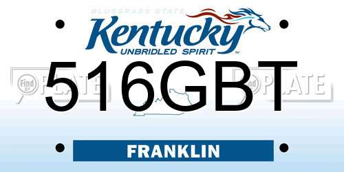 516GBT Kentucky License Plate