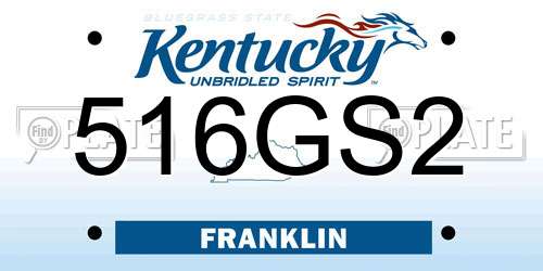 516GS2 Kentucky License Plate