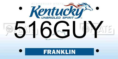 516GUY Kentucky License Plate