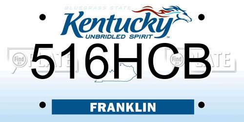 516HCB Kentucky License Plate
