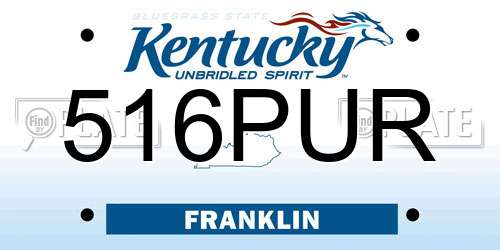 516PUR Kentucky License Plate