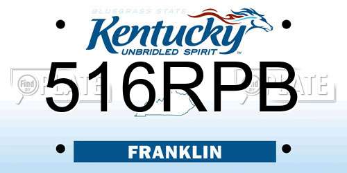516RPB Kentucky License Plate