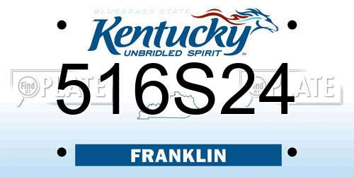 516S24 Kentucky License Plate