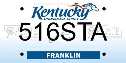 516STA Kentucky License Plate