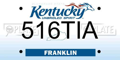 516TIA Kentucky License Plate
