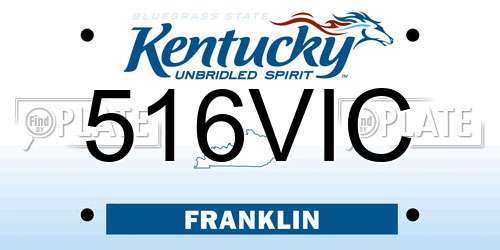 516VIC Kentucky License Plate