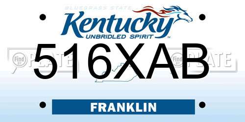 516XAB Kentucky License Plate