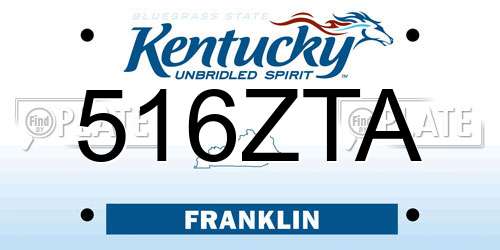 516ZTA Kentucky License Plate