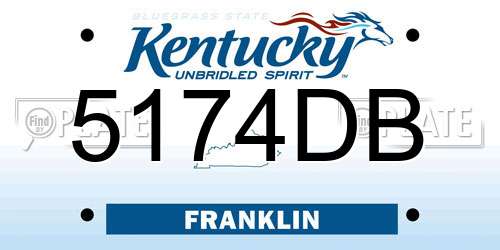 5174DB Kentucky License Plate