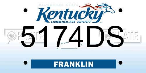 5174DS Kentucky License Plate