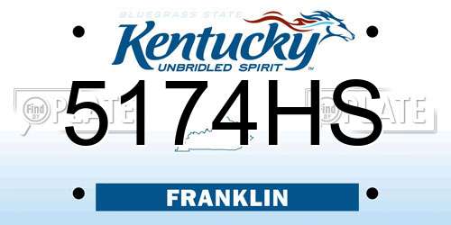 5174HS Kentucky License Plate