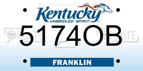 5174OB Kentucky License Plate
