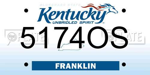 5174OS Kentucky License Plate