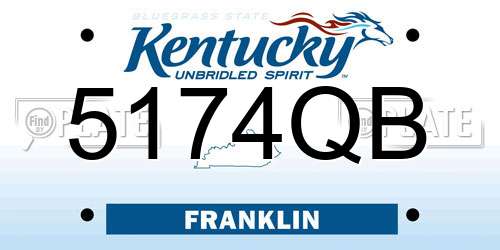 5174QB Kentucky License Plate