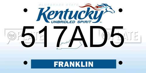517AD5 Kentucky License Plate