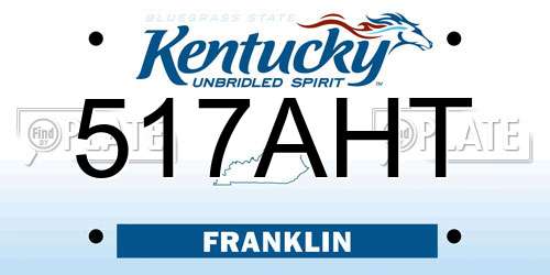 517AHT Kentucky License Plate