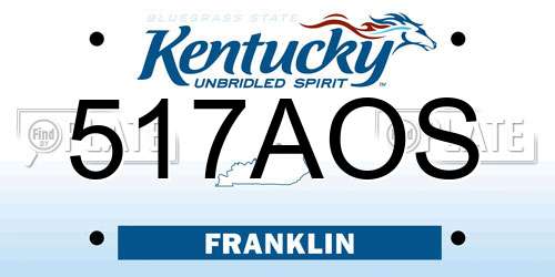 517AOS Kentucky License Plate