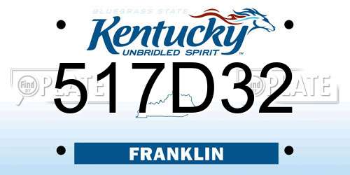 517D32 Kentucky License Plate