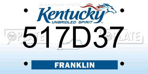 517D37 Kentucky License Plate