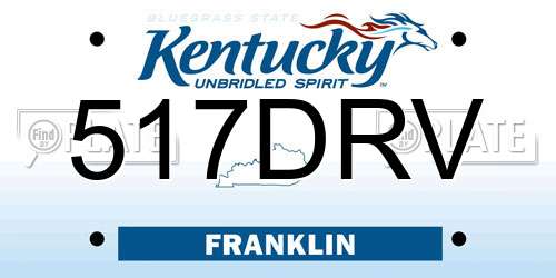 517DRV Kentucky License Plate