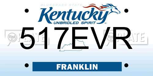 517EVR Kentucky License Plate