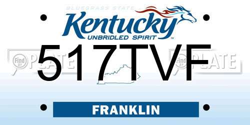 517TVF Kentucky License Plate