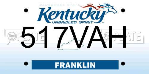517VAH Kentucky License Plate