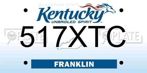 517XTC Kentucky License Plate
