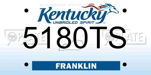 5180TS Kentucky License Plate
