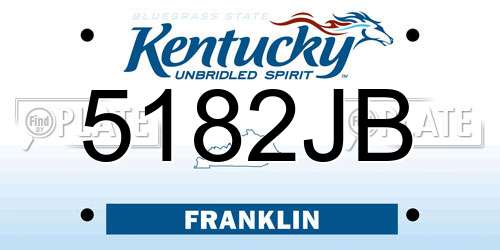 5182JB Kentucky License Plate