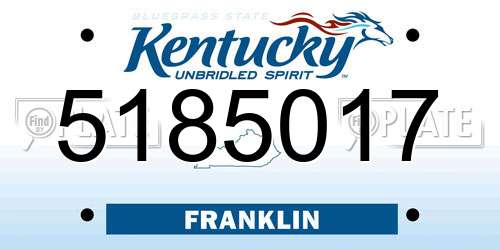 5185017 Kentucky License Plate