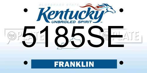 5185SE Kentucky License Plate