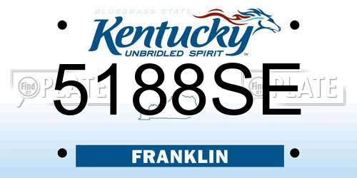 5188SE Kentucky License Plate
