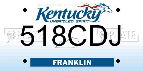 518CDJ Kentucky License Plate