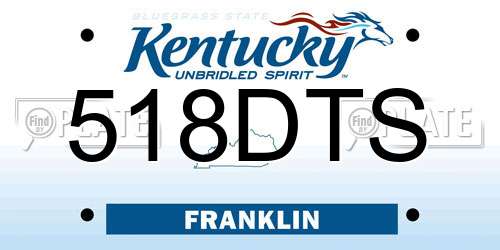 518DTS Kentucky License Plate