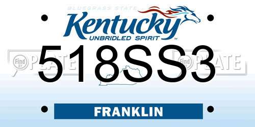 518SS3 Kentucky License Plate