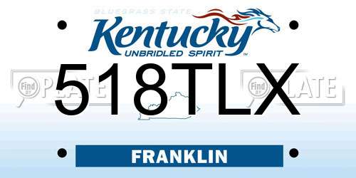 518TLX Kentucky License Plate