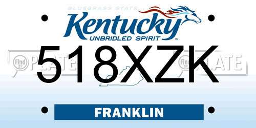 518XZK Kentucky License Plate