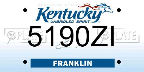 5190ZI Kentucky License Plate
