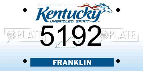 5192 Kentucky License Plate