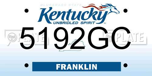 5192GC Kentucky License Plate