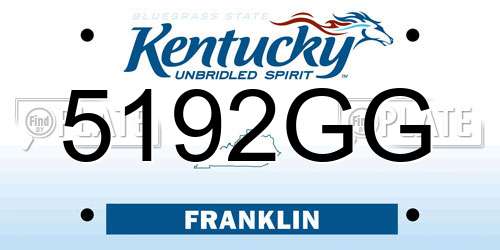 5192GG Kentucky License Plate