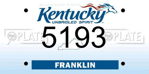 5193 Kentucky License Plate