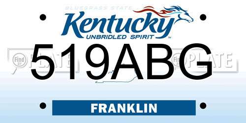 519ABG Kentucky License Plate
