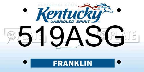 519ASG Kentucky License Plate