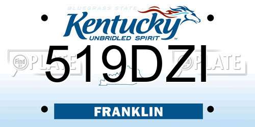 519DZI Kentucky License Plate