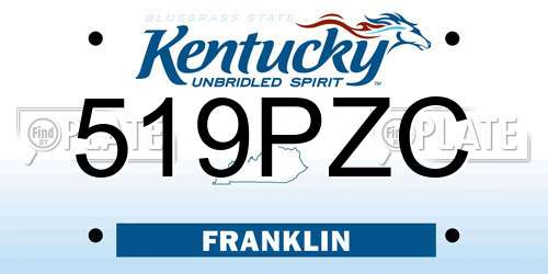 519PZC Kentucky License Plate