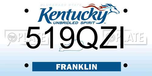 519QZI Kentucky License Plate