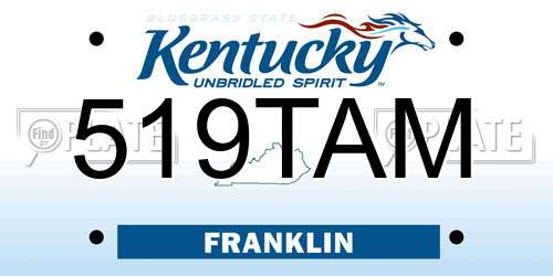 519TAM Kentucky License Plate