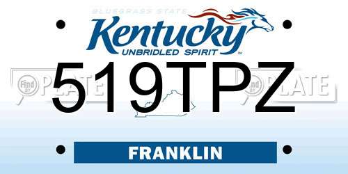 519TPZ Kentucky License Plate